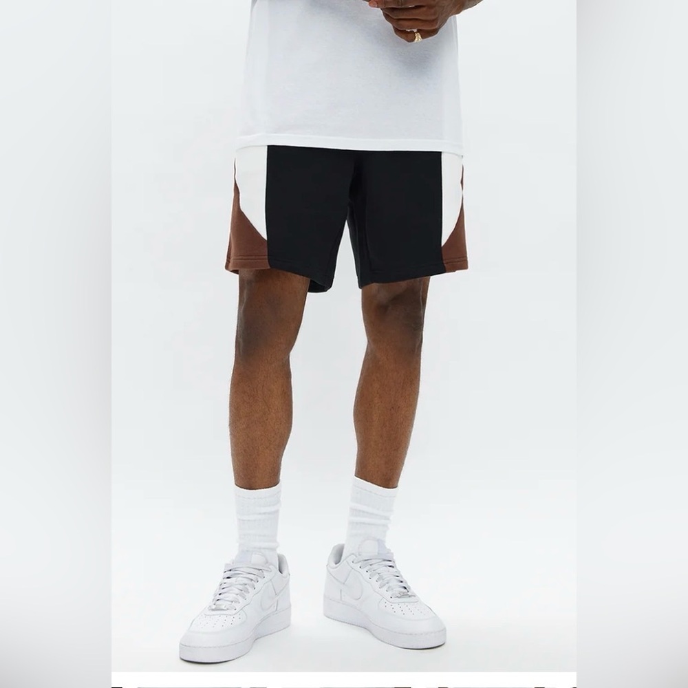 Men's Black and Brown Shorts
